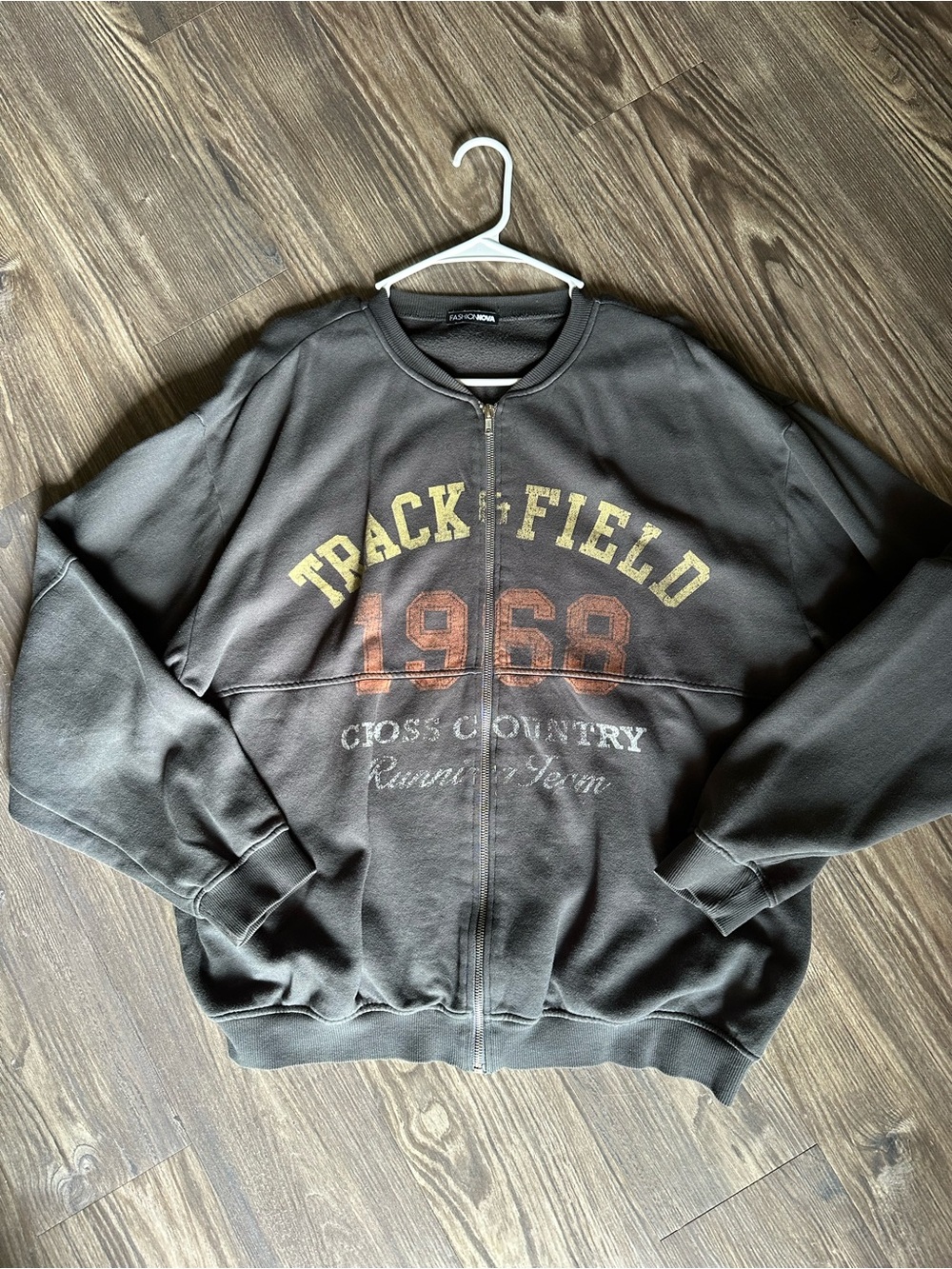 Track & Field 1968 Graphic Zip-Up Jacket - Black